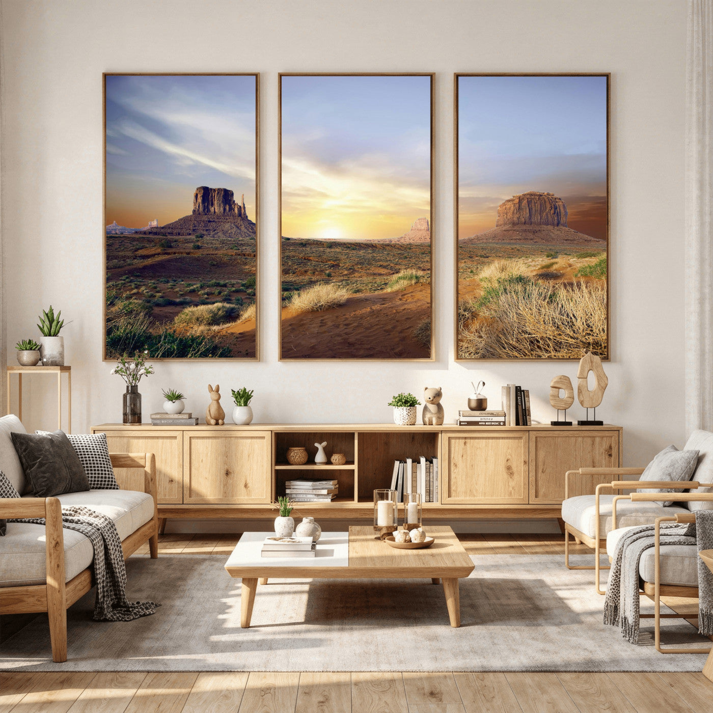 14901845-MGV-CV-36X24 - Monument Valley Desert Landscape Wall Art Canvas Print, Southwest Desert Rock Formation Canvas Print, Western Red Rock Panorama Art Printing