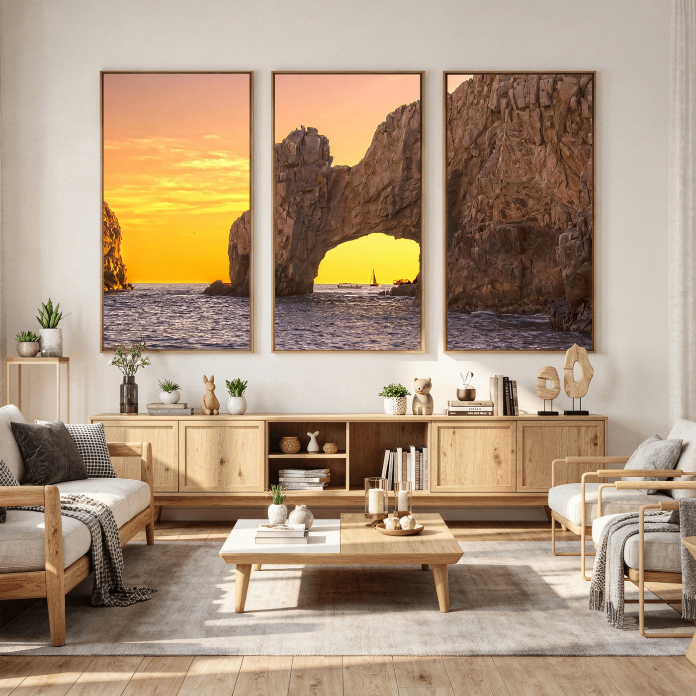 66414515-MGV-CV-36X24 - El Arco Cabo San Lucas Ocean Arch Wall Art Canvas Print, Baja California Rock Arch Seascape Canvas Print, Mexico Coastal Landmark Scenic Art Printing