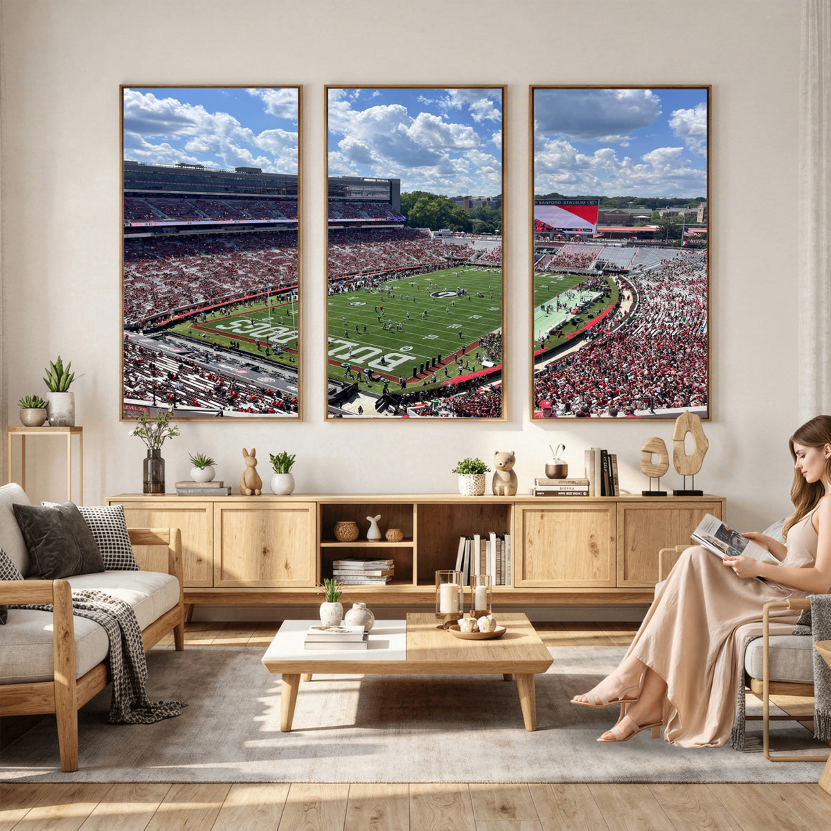 10665453-MGV-CV-36X24 - Georgia Bulldogs Stadium Wall Art Canvas Print, Sanford, Framed and Ready to Hang