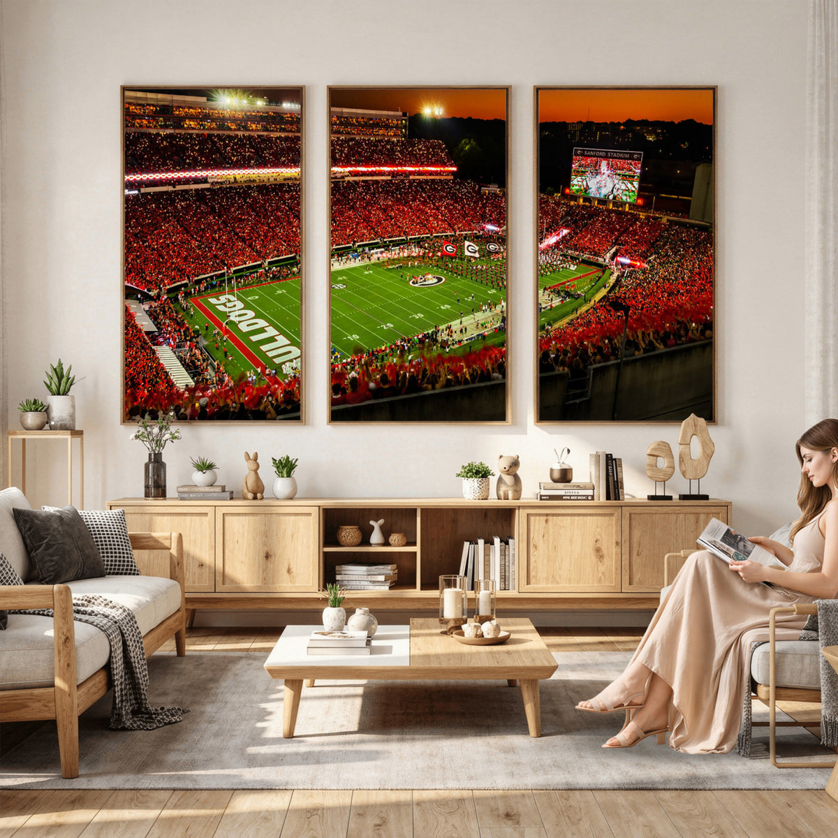 48894104-MGV-CV-36X24 - Georgia Bulldogs Stadium Wall Art Canvas Print, Sanford Stadium