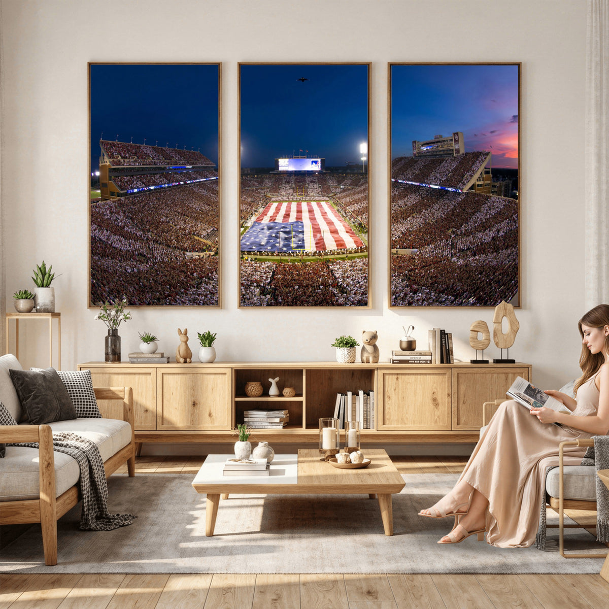 12979182-MGV-CV-36X24 - Oklahoma Sooners Memorial Stadium Wall Art Canvas Print