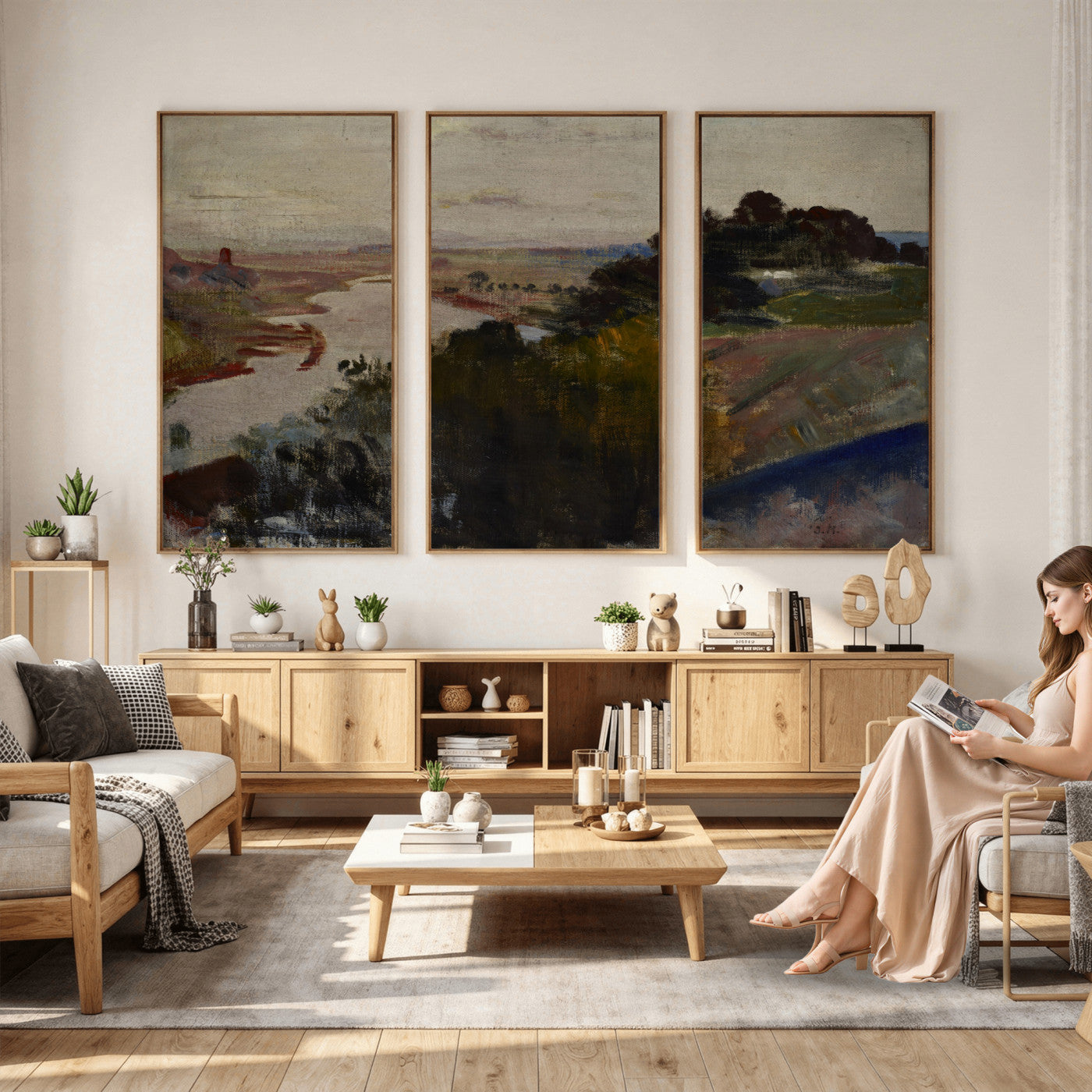 55507874-MGV-CV-36X24 - Jacek Malczewski Landscape at the Vistula Wall Art Canvas Print