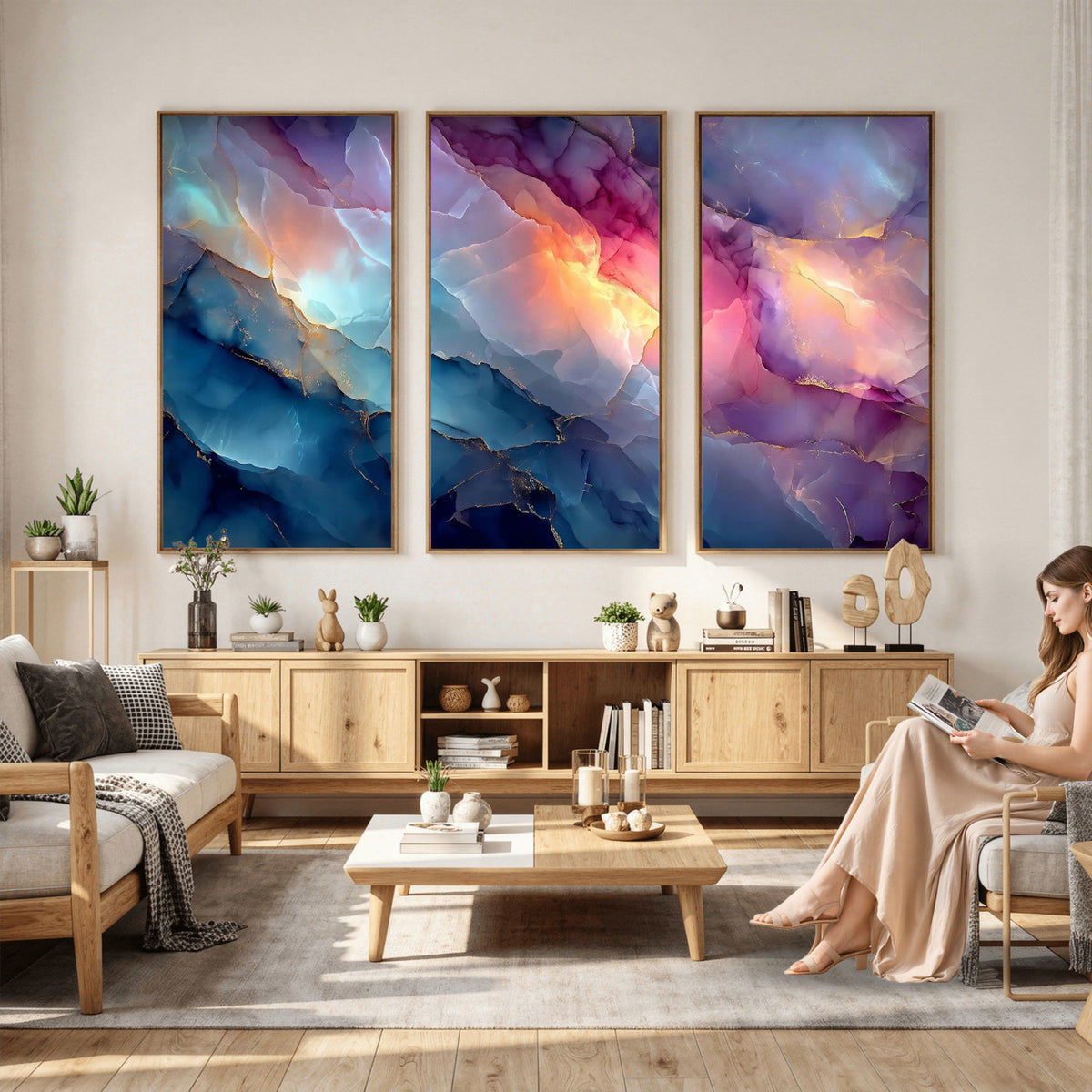28163849-MGV-CV-36X24 - Colorful Abstract Canvas Wall Art Print, Vibrant Popup Color Art Print