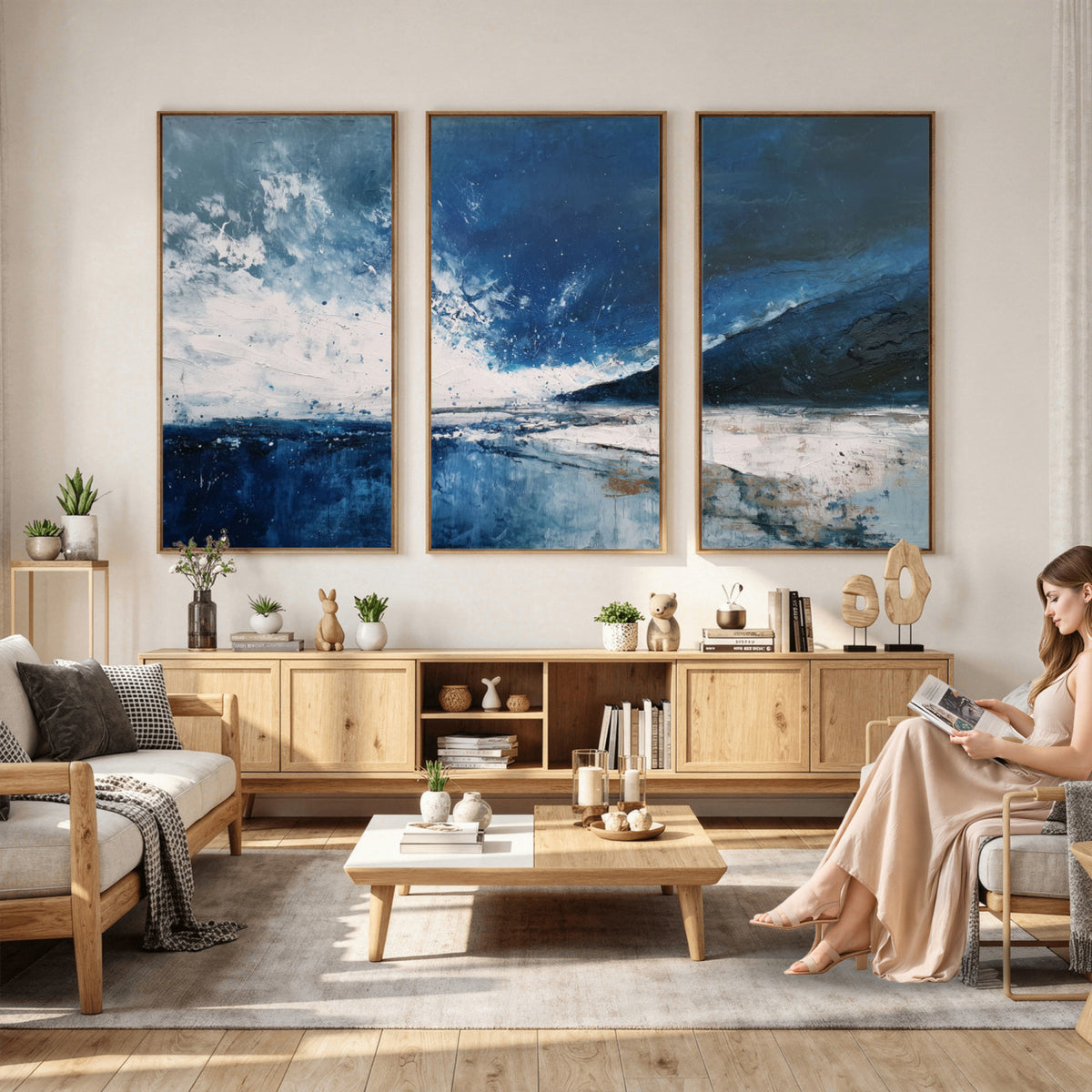 76136620-MGV-CV-36X24 - Extra Large Abstract Wall Art Canvas Print