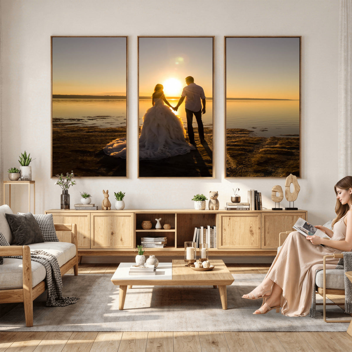 CSTM911-MGV-CV-48X32-3P - Personalized Custom Wall Art, Create Your Own Photo Canvas Print, 3 Panel Set