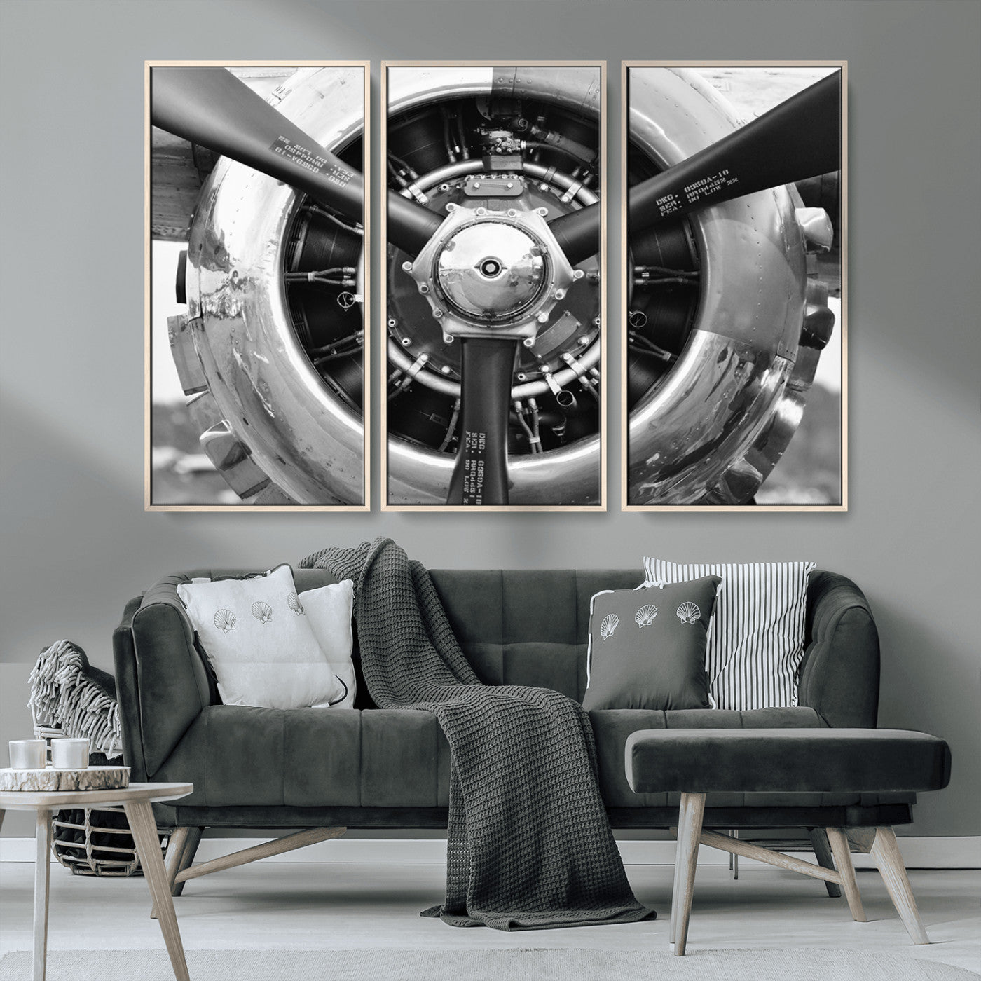 MGV-FC-48X32-3P - Vintage Airplane Wall Art Canvas Print