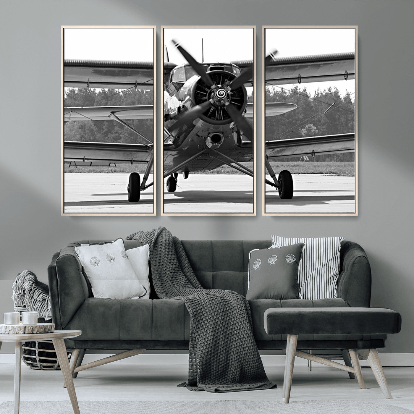 MGV-FC-48X32-3P - Wall Art Old War Plane Canvas Print