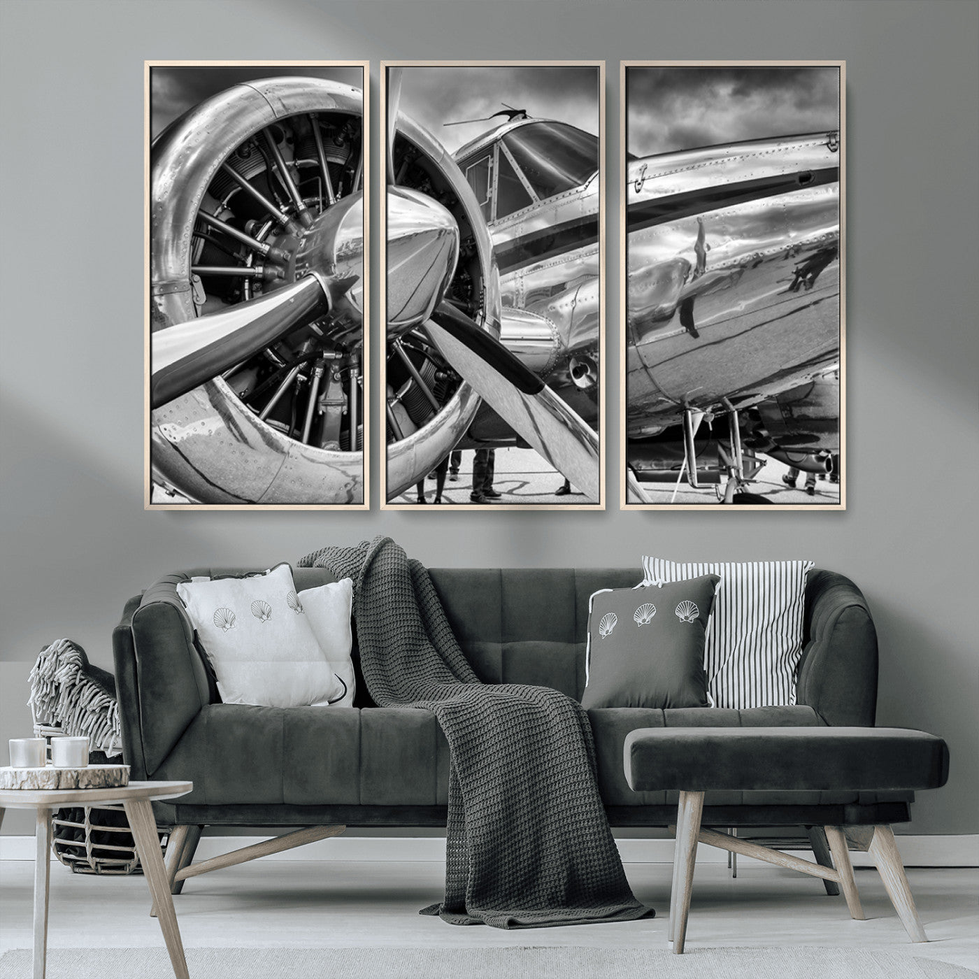 MGV-FC-48X32-3P - Vintage Antique Airplane Wall Art Canvas Print