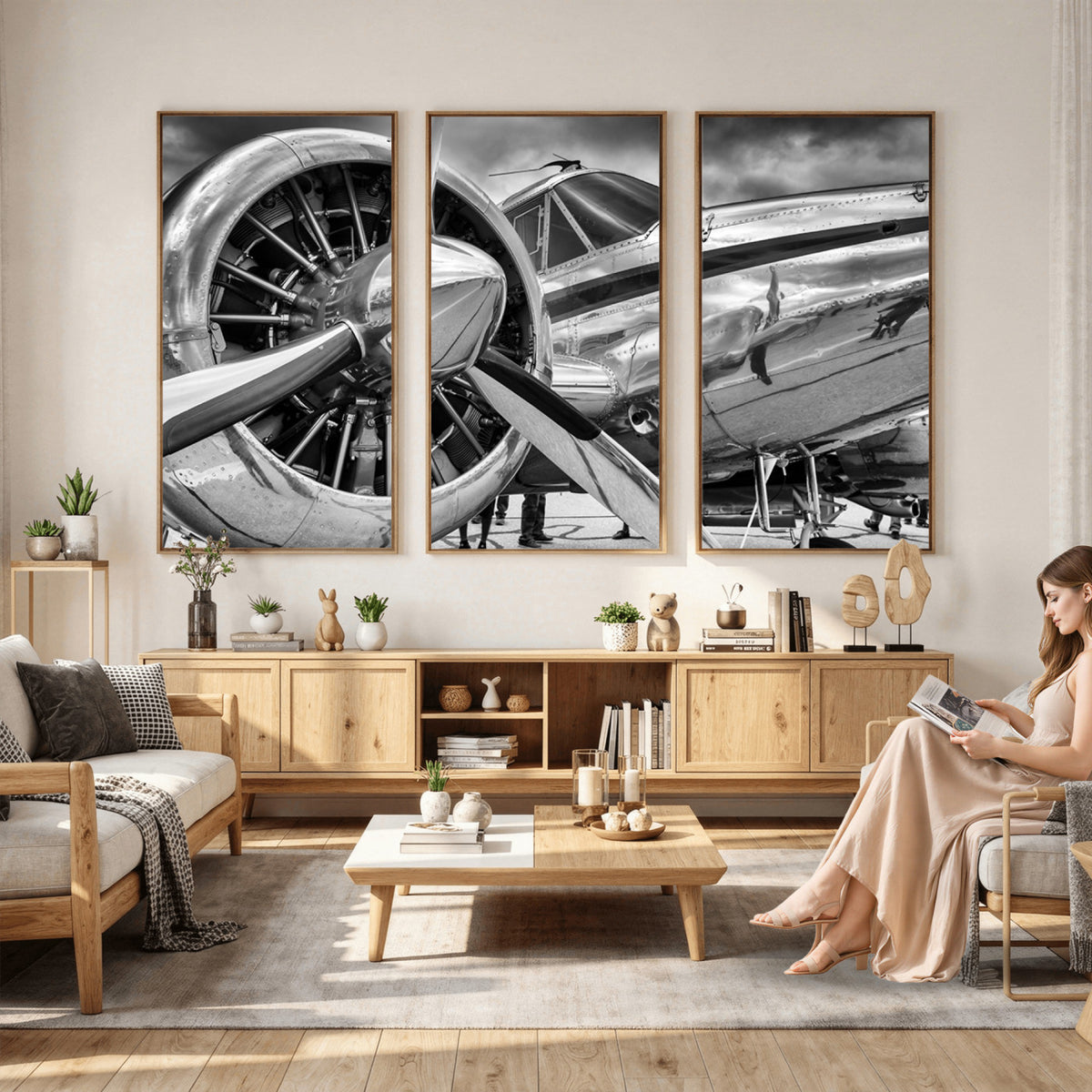 40672-MGV-CV-36X24 - Vintage Antique Airplane Wall Art Canvas Print