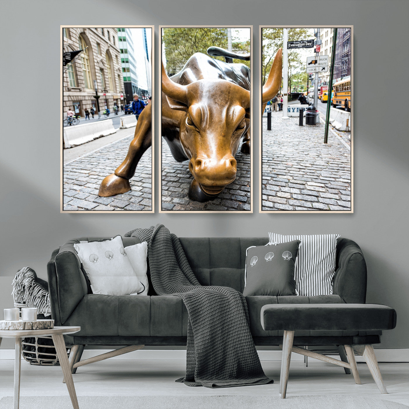 MGV-FC-48X32-3P - Charging Bull Wall Art Canvas Print