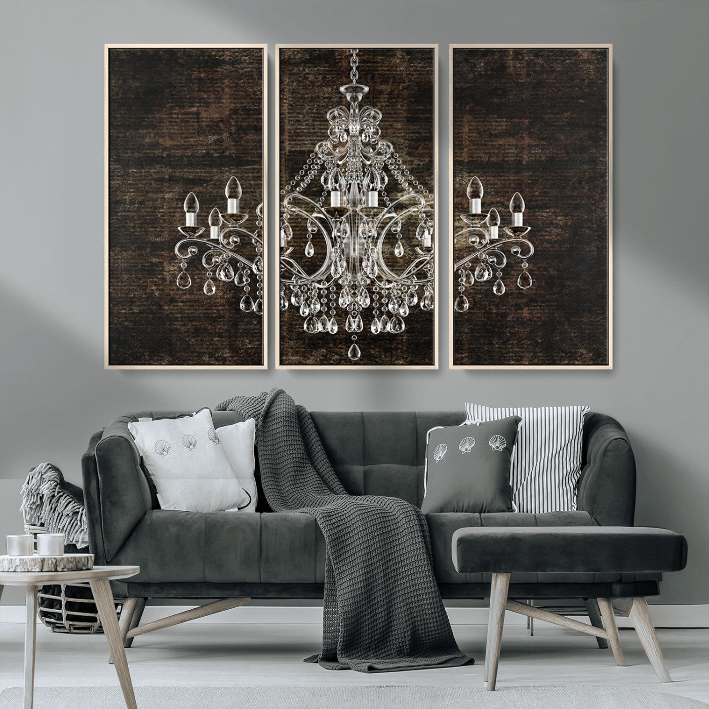 MGV-FC-48X32-3P - Rustic Chandelier Canvas Print