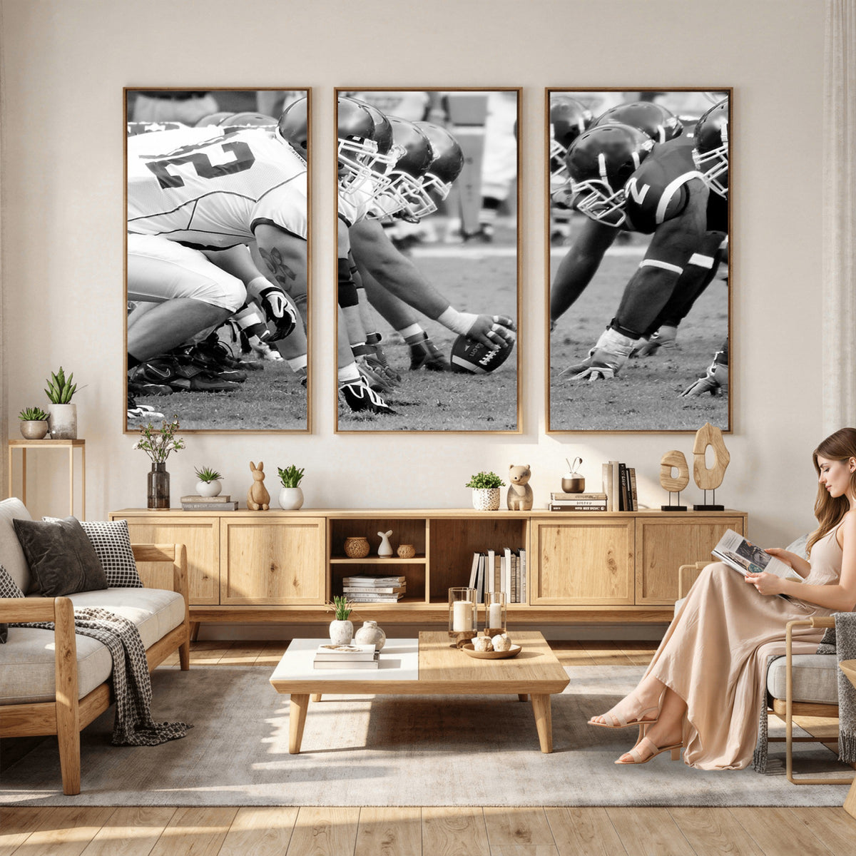 97432-MGV-CV-36X24 - American Football Player Wall Art Canvas Print