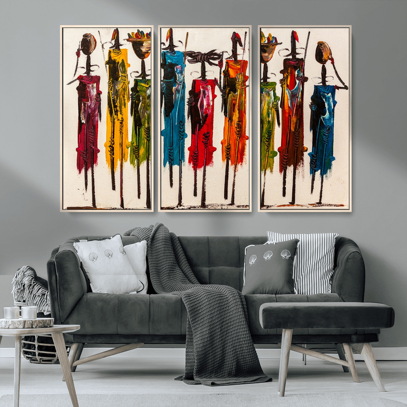 MGV-FC-48X32-3P - Abstract African Women Wall Art Canvas Print