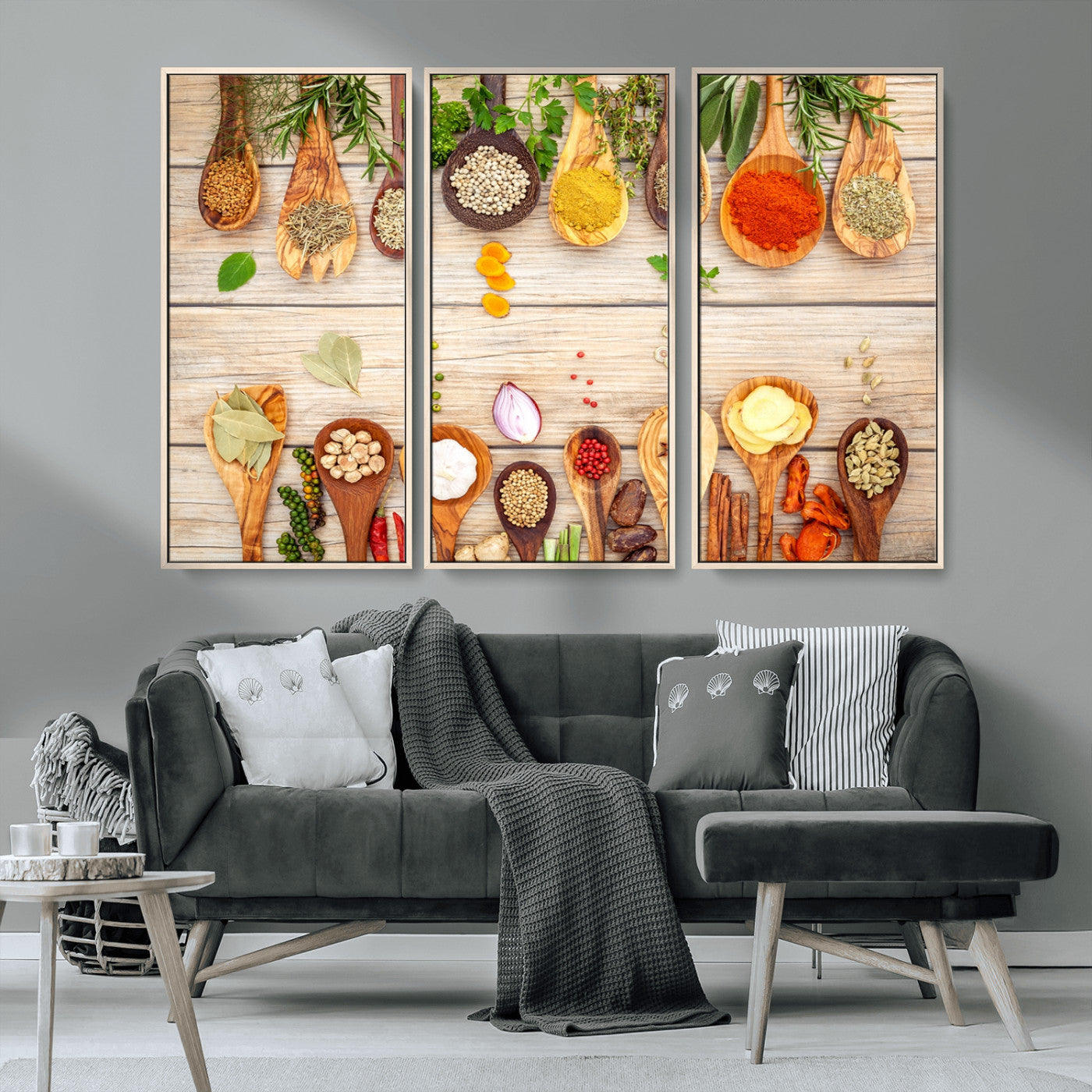 MGV-FC-48X32-3P - Kitchen Spice on the Table Wall Art, Kitchen Spice Wall Art Canvas Print