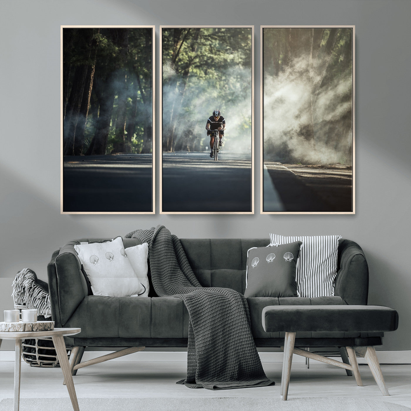 MGV-FC-48X32-3P - Cycling Road Bike in the Morning, Cycling Road Bike Canvas Print