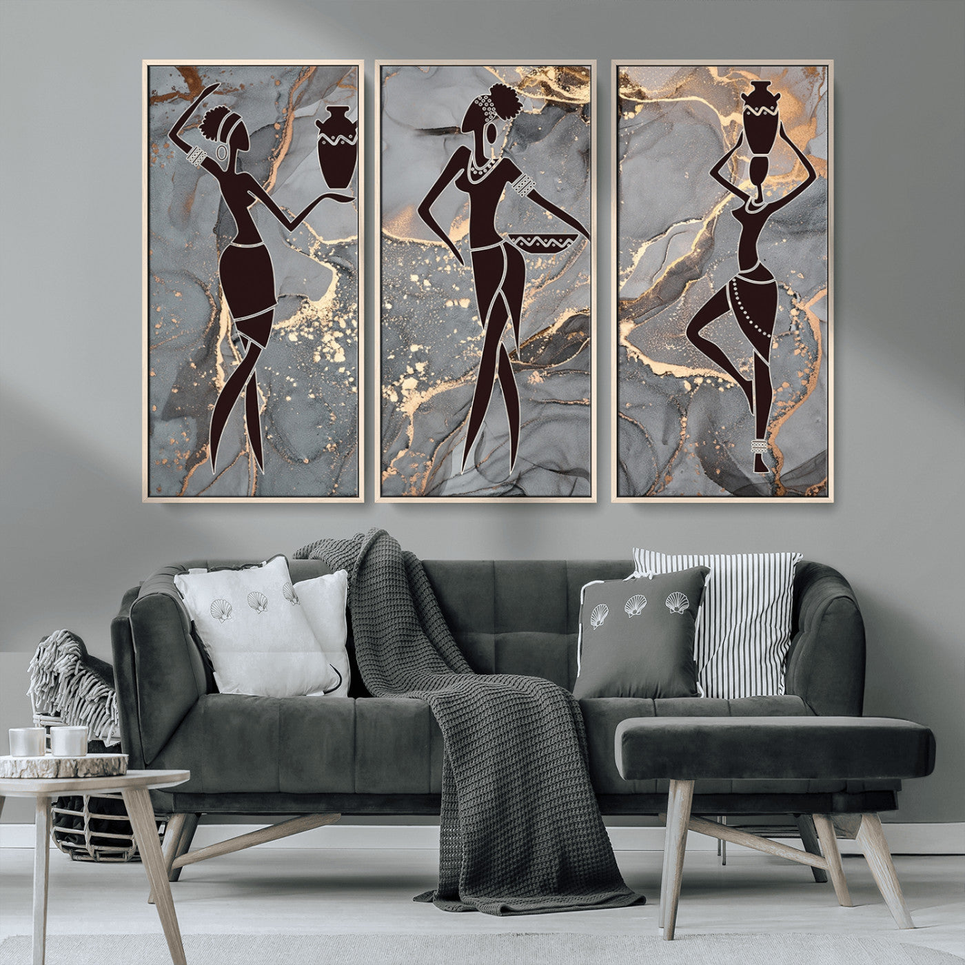 MGV-FC-48X32-3P - Abstract African Womens Art Canvas Print