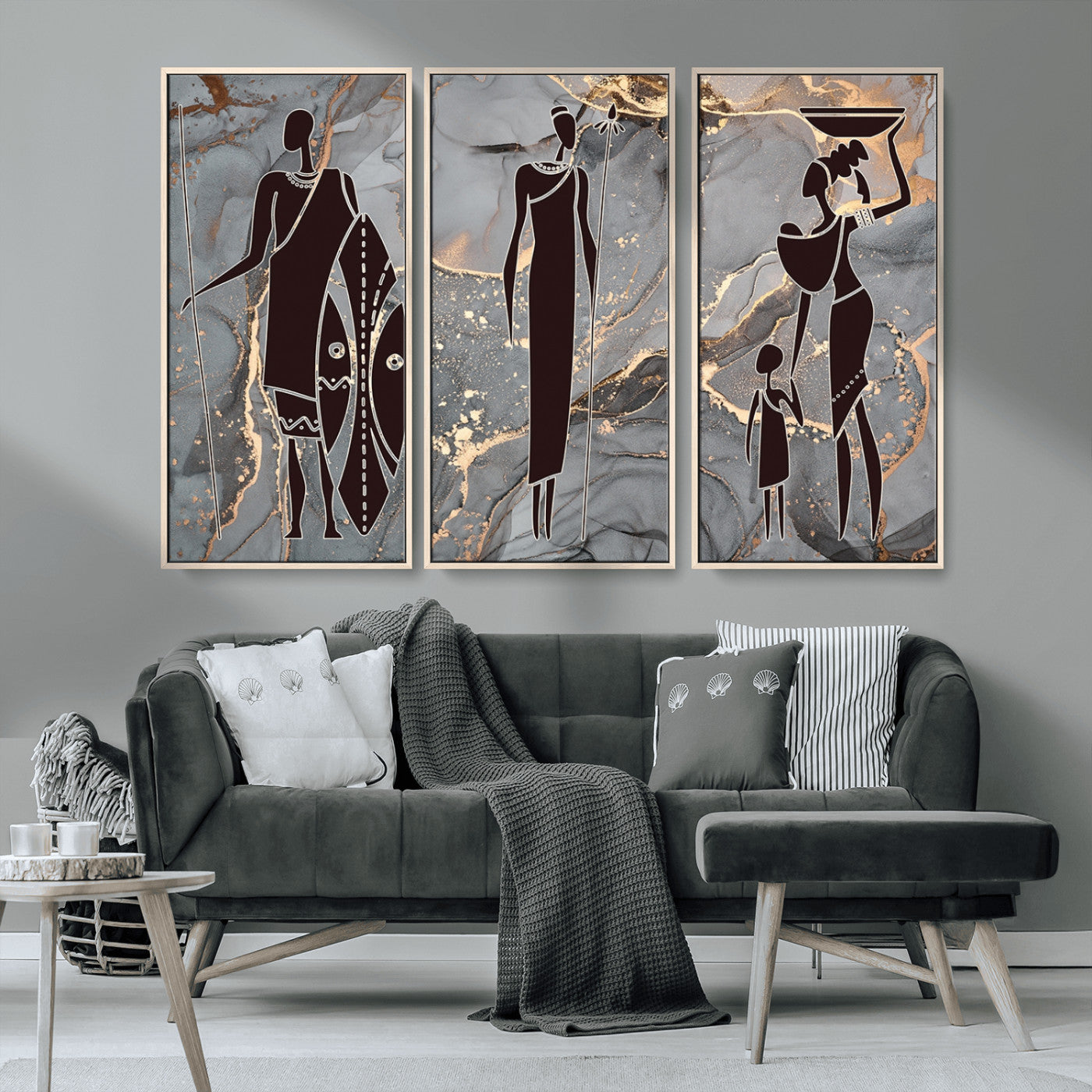 MGV-FC-48X32-3P - African American Wall Art African Women Painting Canvas Print