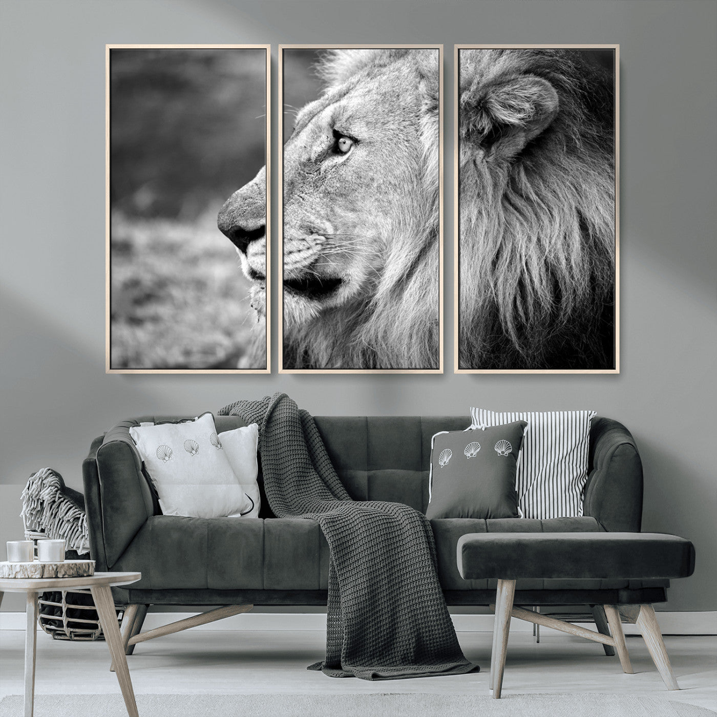 MGV-FC-48X32-3P - African Lion Wall Art Canvas Print