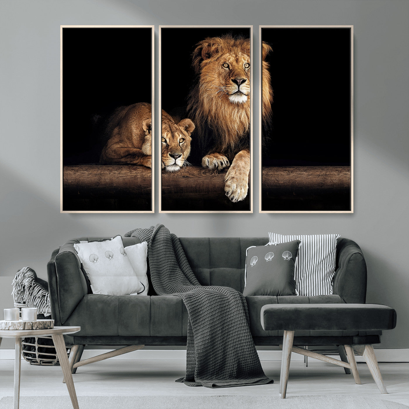 MGV-FC-48X32-3P - Lion Canvas Wall Art Animal Print