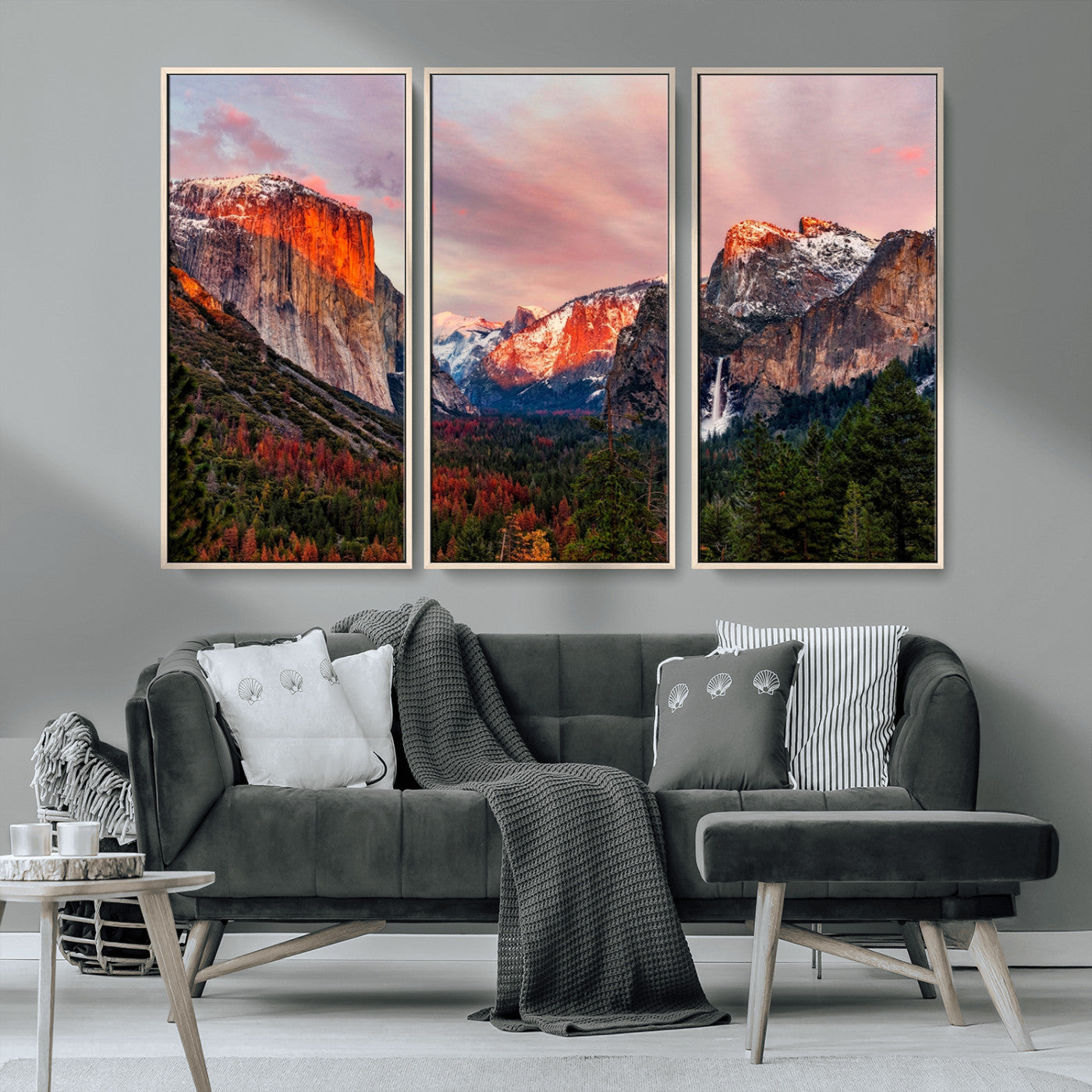 MGV-FC-48X32-3P - Yosemite Half Dome Wall Art Canvas Print El Capitan