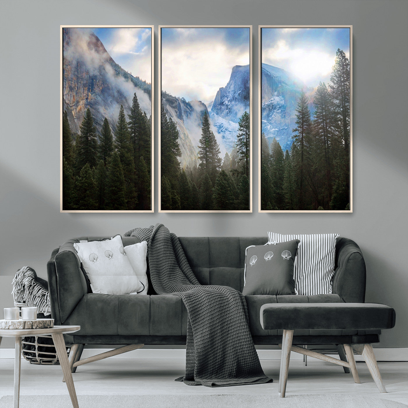 MGV-FC-48X32-3P - Half Dome Yosemite Calinia Wall Art Canvas Print El Capitan