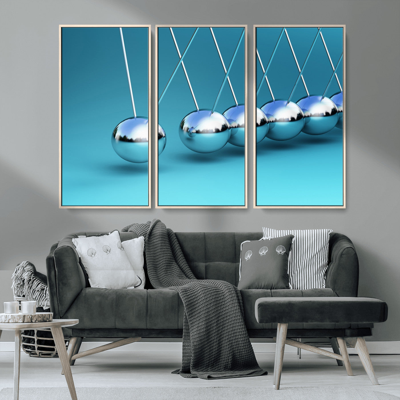 MGV-FC-48X32-3P - Wall Art Newton's Cradle Canvas Print, Framed Newton Cradle Canvas Print