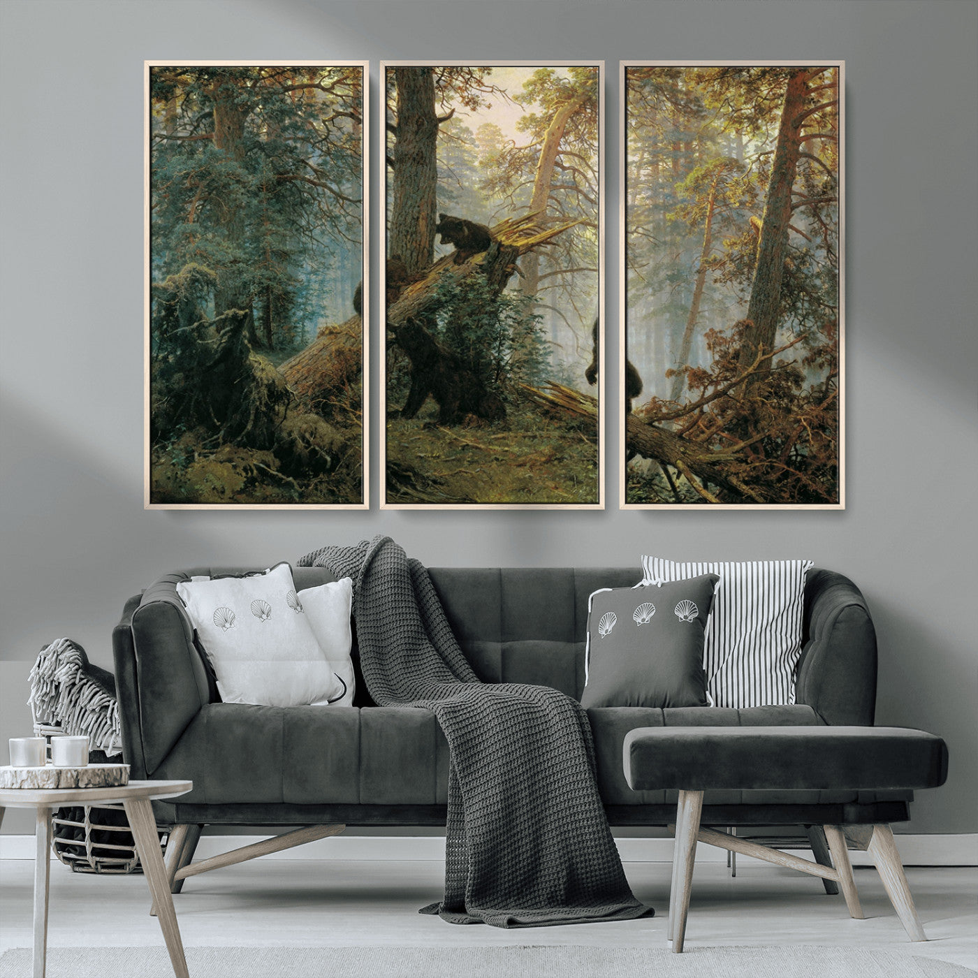 MGV-FC-48X32-3P - Grizzly Bear Cubs Wall Art Canvas Print