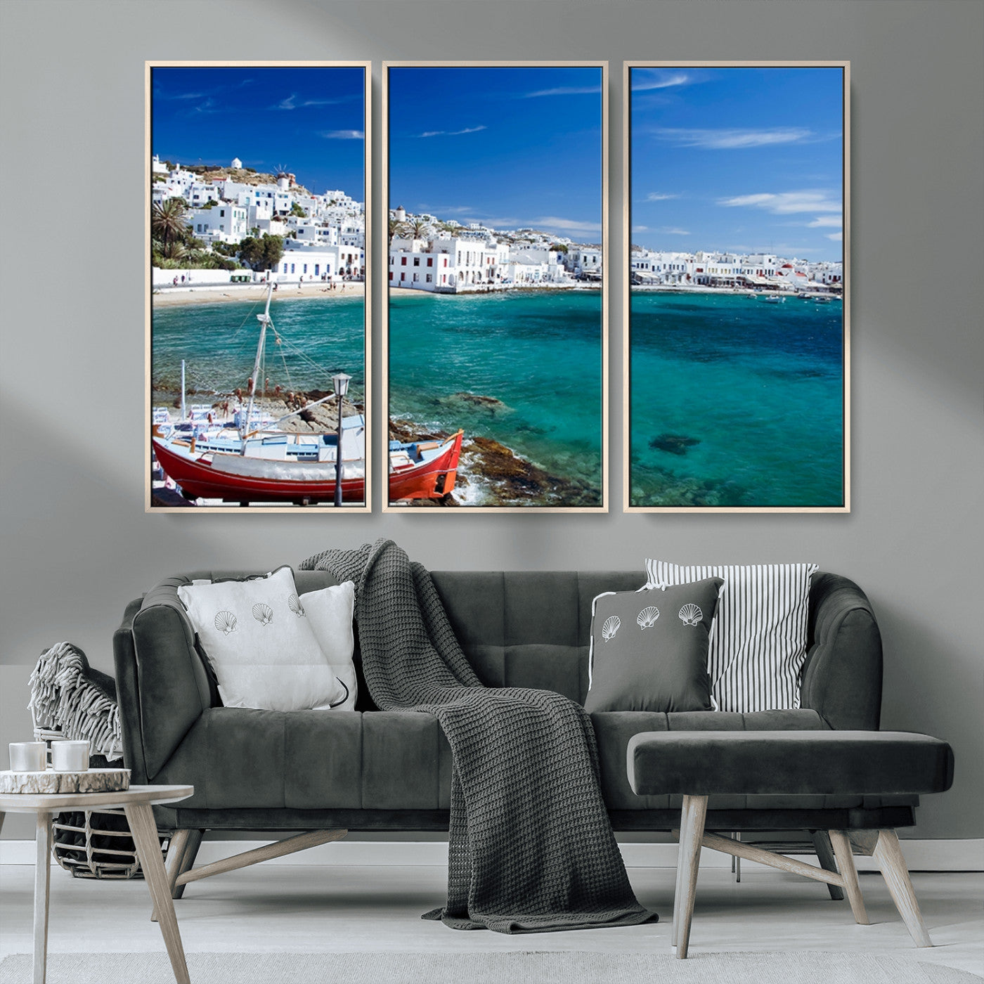 MGV-FC-48X32-3P - Santorini Wall Art Canvas Print