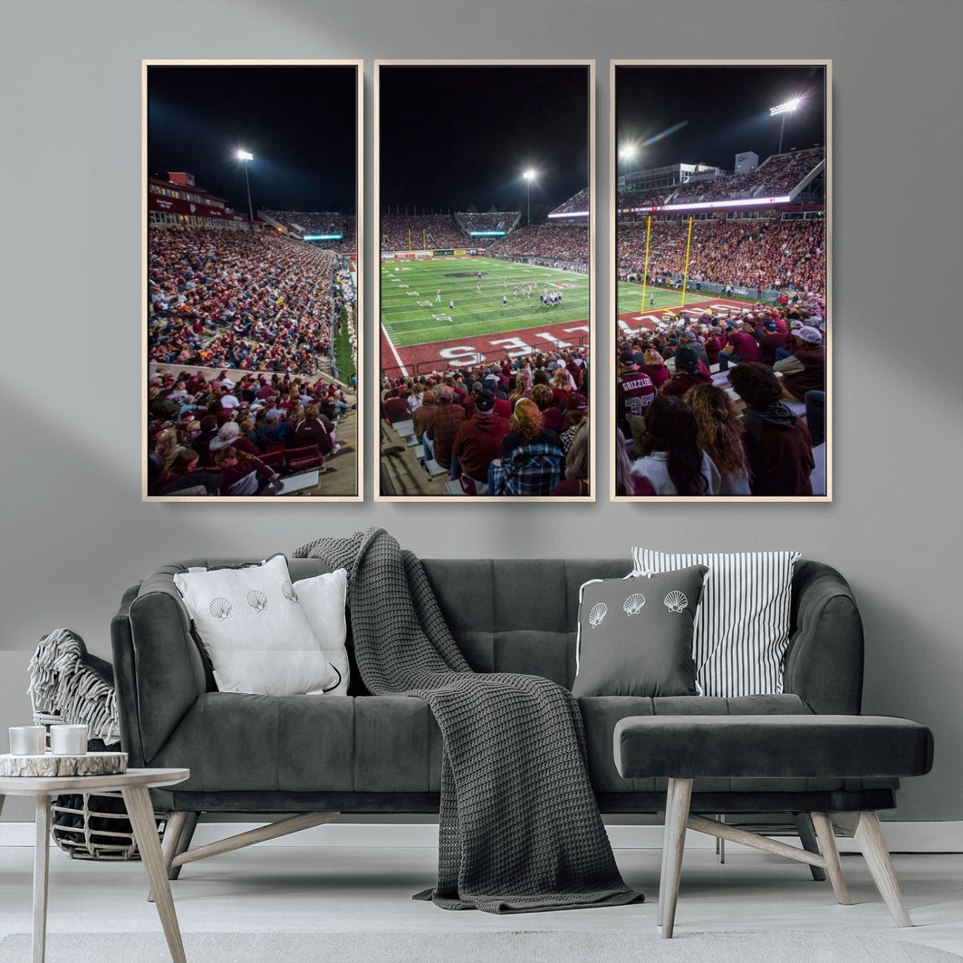 MGV-FC-48X32-3P - American Football Wall Art Canvas Print, Stadium Sport Wall Art Print