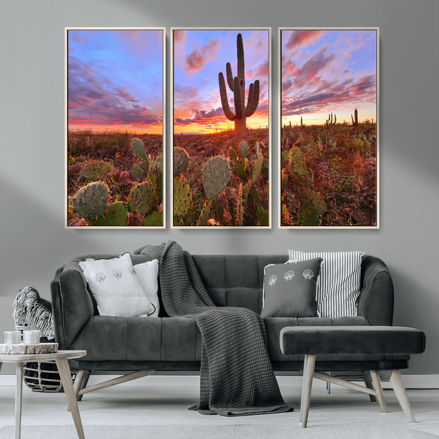 MGV-FC-48X32-3P - Arizona Desert Sunset Wall Art Canvas Print