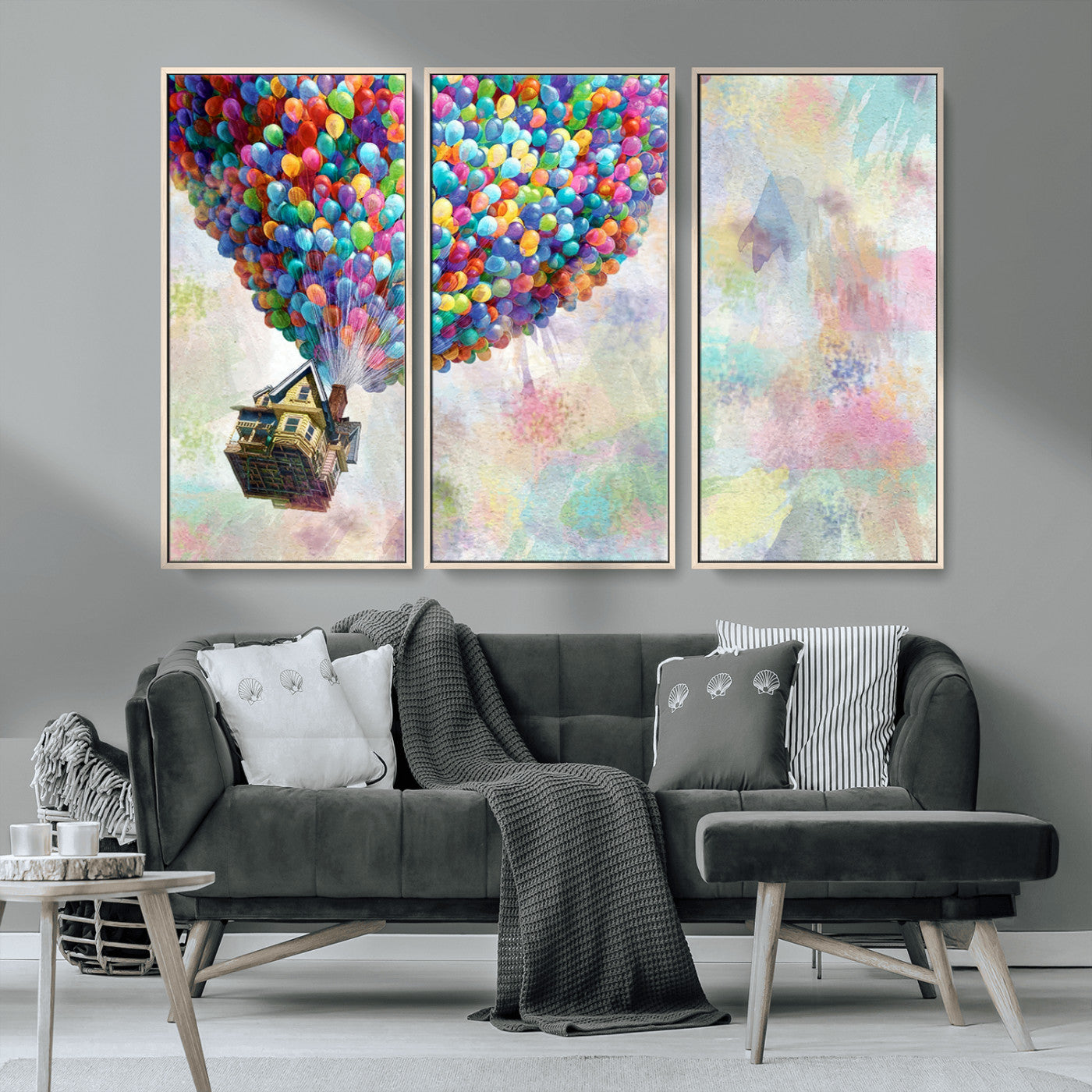 MGV-FC-48X32-3P - Up Pixar Poster, Look Up Pixar Wall Art, Up Pixar Canvas, Kids Play Game Room Decor Wall Art