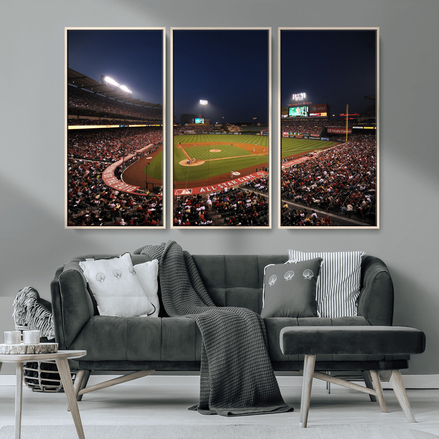 MGV-FC-48X32-3P - Los Angeles Angels Baseball Team Print - Anaheim Angel Stadium Wall Art Canvas Print