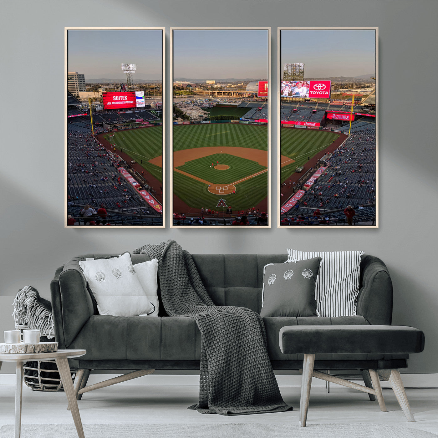MGV-FC-48X32-3P - Los Angeles Angels Baseball Canvas Print - Anaheim Angel Stadium Wall Art Canvas Print