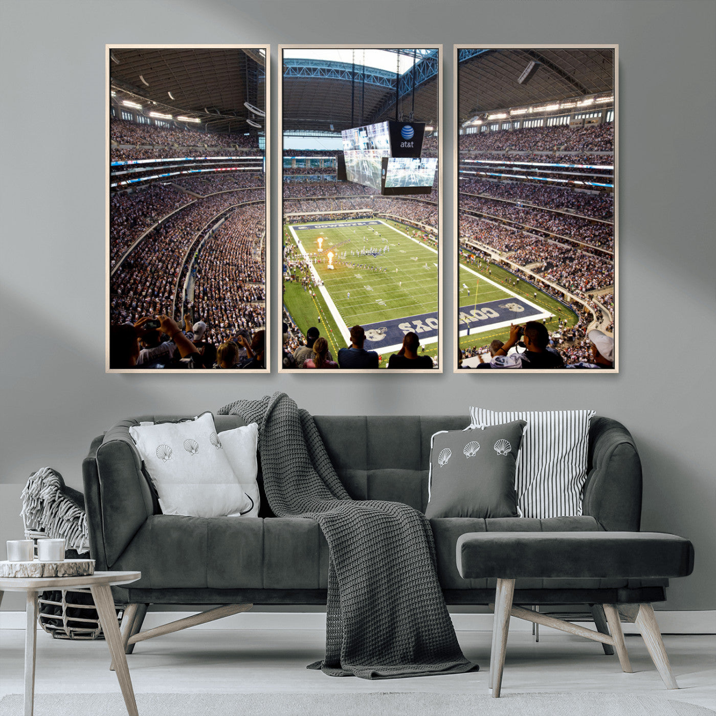 MGV-FC-48X32-3P - Dallas Cowboys Football Team Print - Arlington AT&T Stadium Wall Art Canvas Print