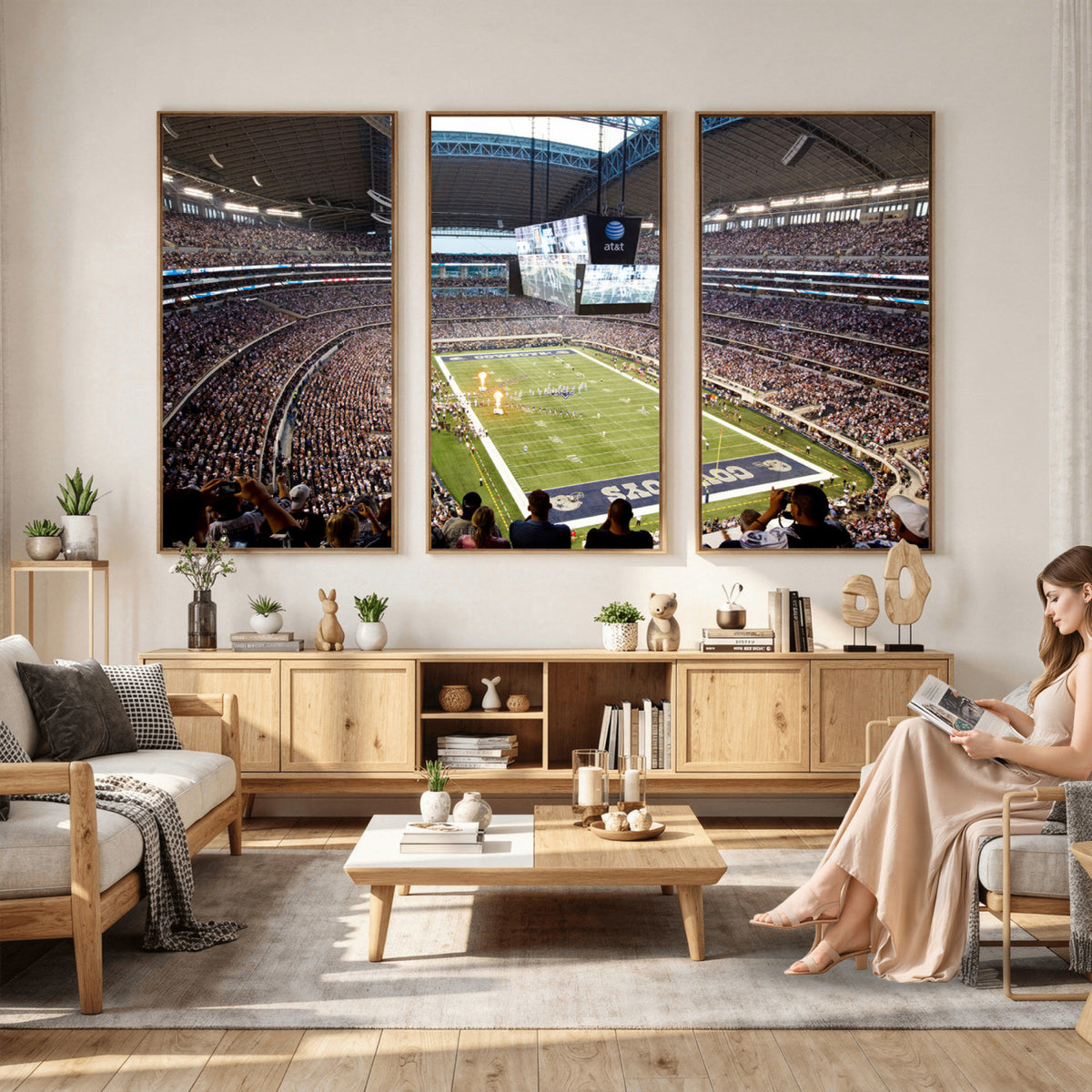 82096-MGV-CV-36X24 - Dallas Cowboys Football Team Print - Arlington AT&T Stadium Wall Art Canvas Print