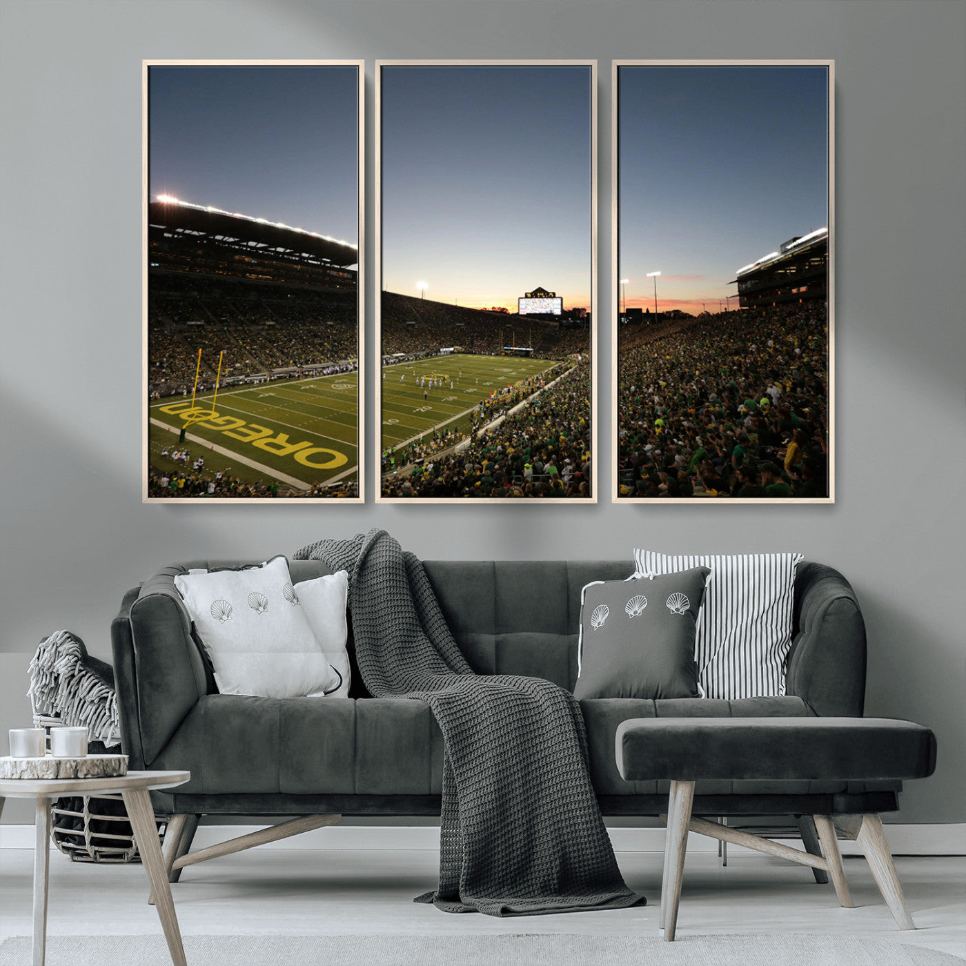 MGV-FC-48X32-3P - Oregon Ducks Football Team Print - Eugene Autzen Stadium Wall Art Canvas Print
