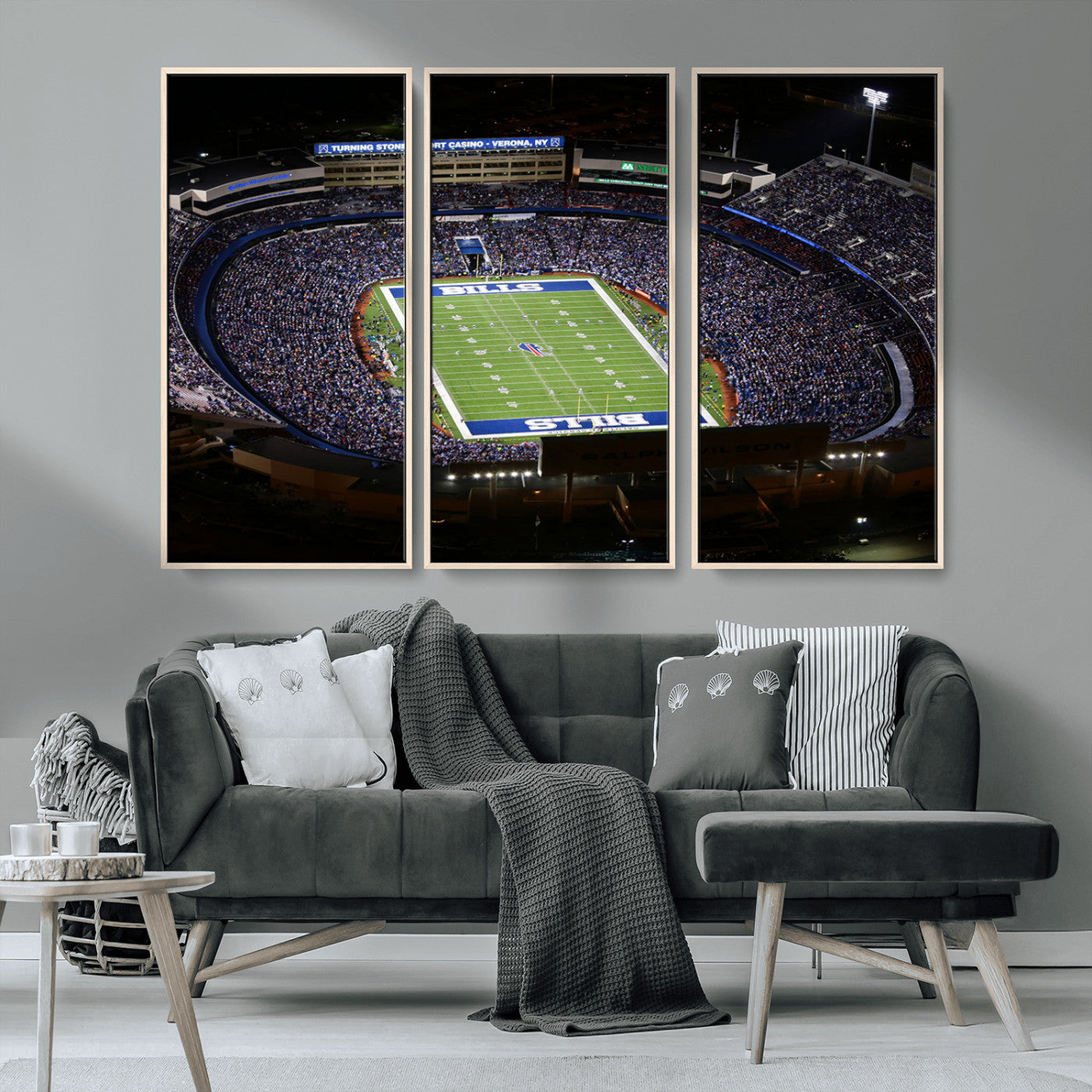 MGV-FC-48X32-3P - Buffalo Bills NFL Football Team Print - Highmark Stadium Wall Art Canvas Print