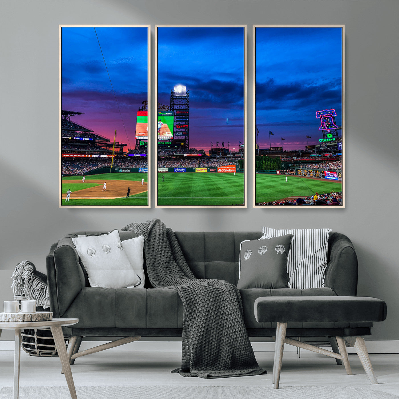 MGV-FC-48X32-3P - Philadelphia Phillies Baseball Team Print - Philadelphia Citizens Bank Park Stadium Canvas Wall Art