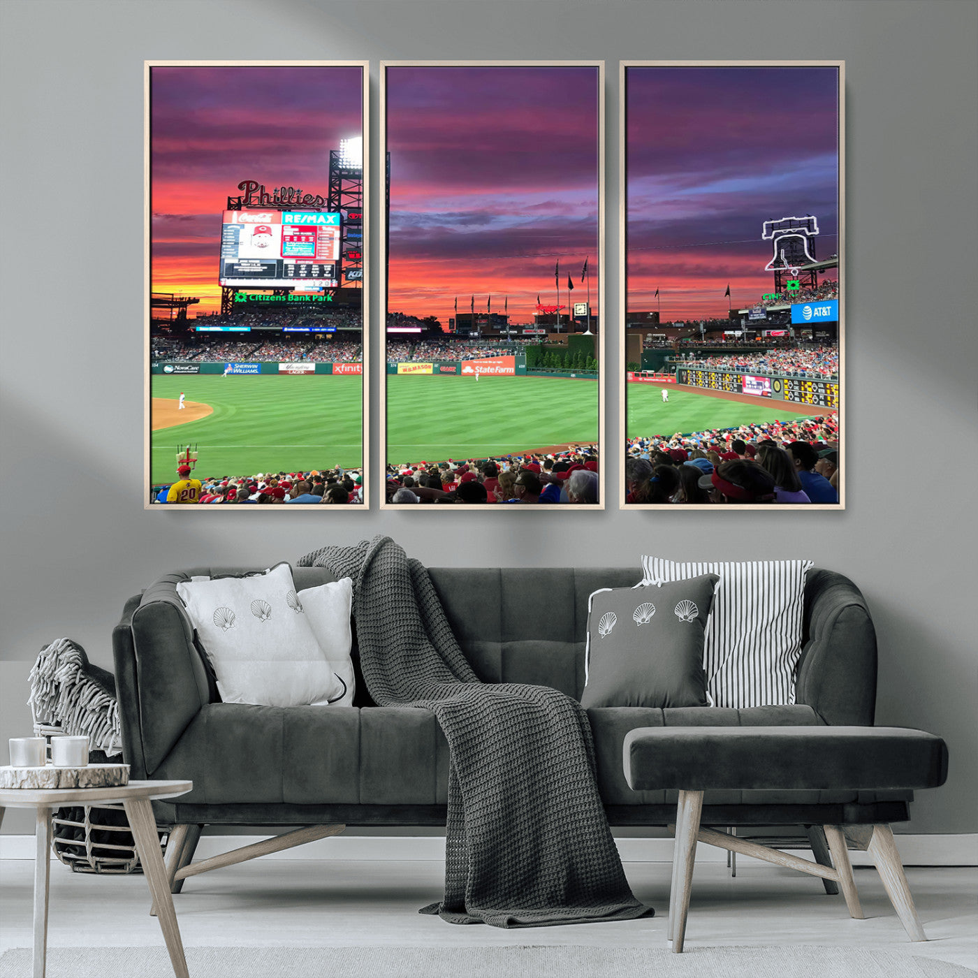 MGV-FC-48X32-3P - Philadelphia Phillies Baseball Team Print - Philadelphia Citizens Bank Park Stadium Wall Art Canvas