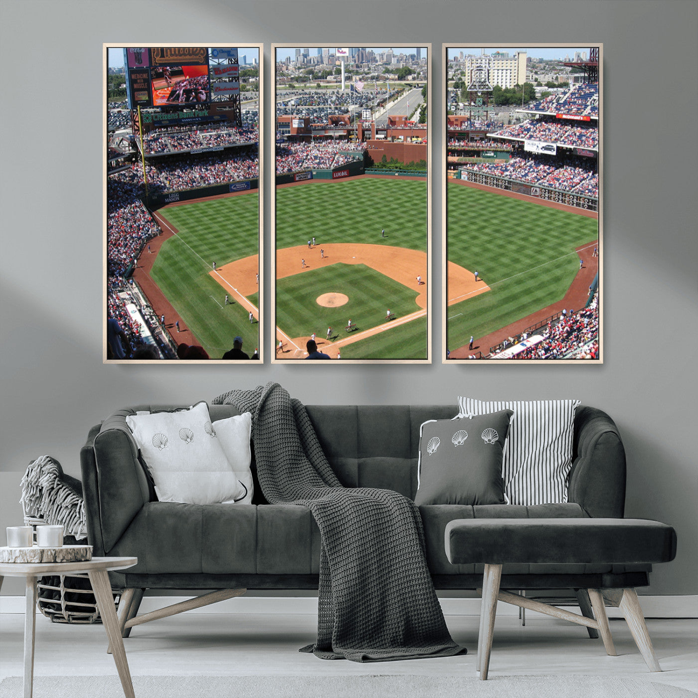 MGV-FC-48X32-3P - Philadelphia Phillies Baseball Team Print - Philadelphia Citizens Bank Park Stadium Wall Art Canvas