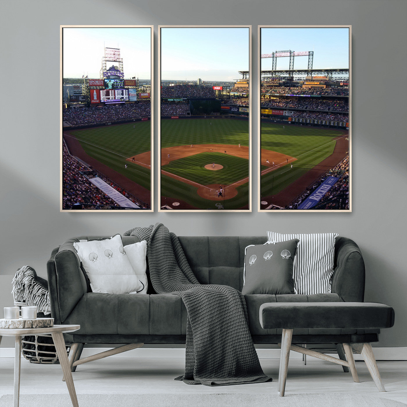 MGV-FC-48X32-3P - Colorado Rockies Coors Field Wall Art Canvas Print - MLB Baseball Stadium