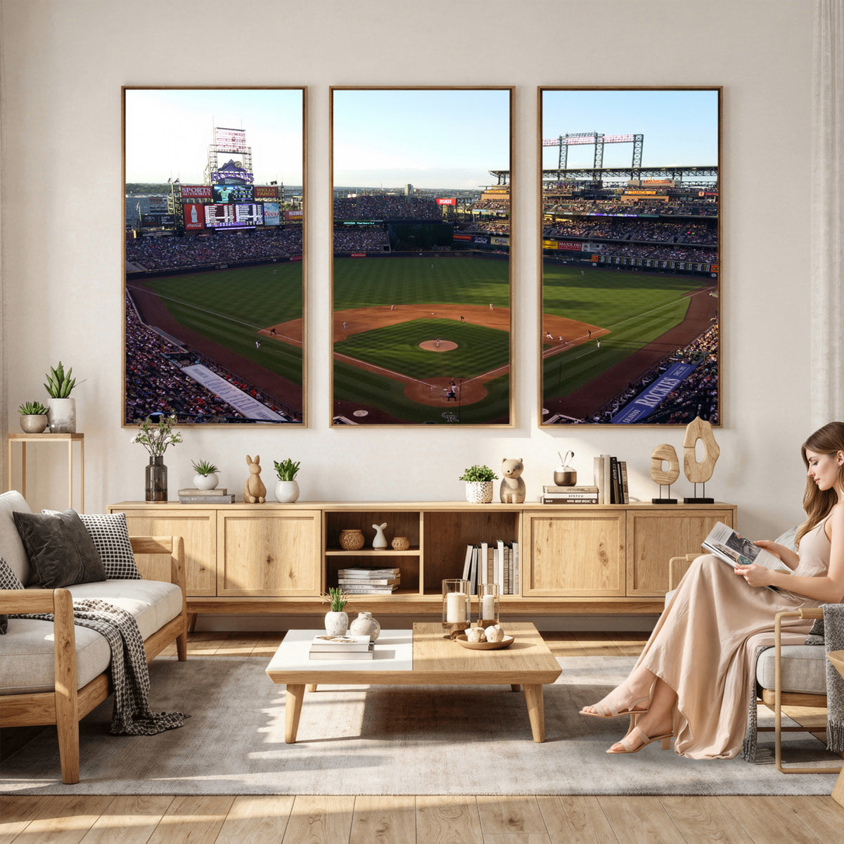 21638-MGV-CV-36X24 - Colorado Rockies Coors Field Wall Art Canvas Print, MLB Baseball Stadium