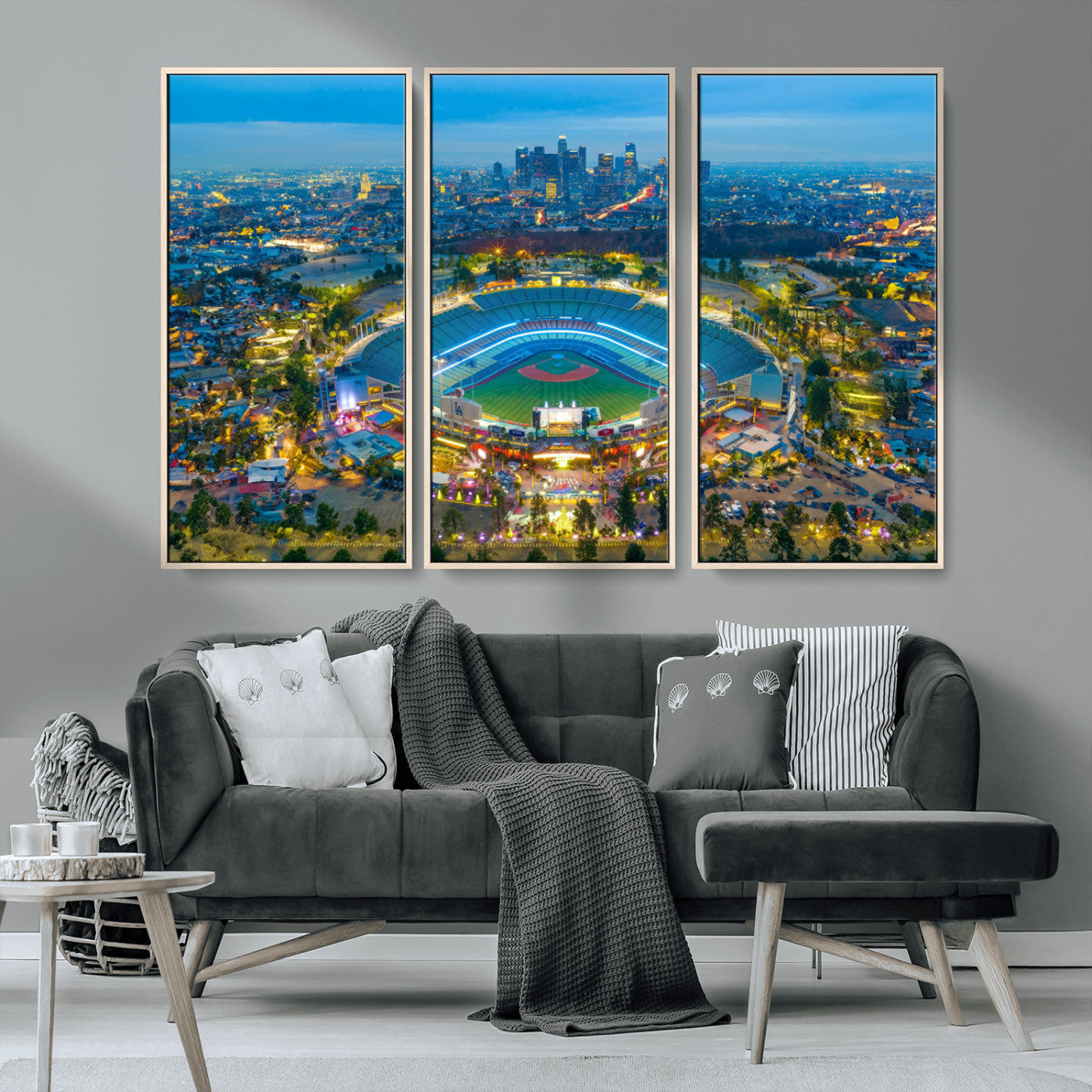 MGV-FC-48X32-3P - Los Angeles Dodgers Wall Art Canvas, Dodger Stadium Wall Art Canvas Print - MLB Baseball Stadium