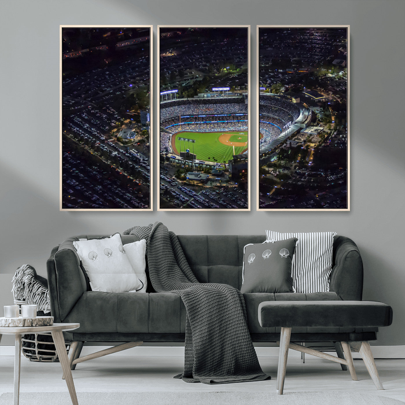 MGV-FC-48X32-3P - Los Angeles Dodgers Dodger Stadium Wall Art Canvas Print - MLB Baseball Stadium