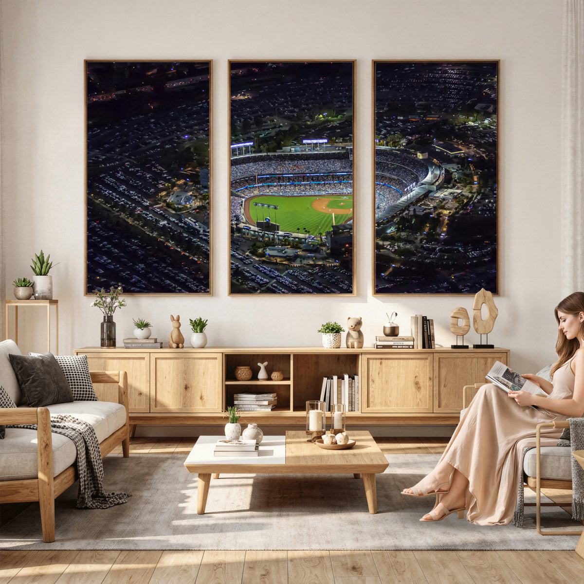 20932-MGV-CV-36X24 - Los Angeles Dodgers Dodger Stadium Wall Art Canvas Print