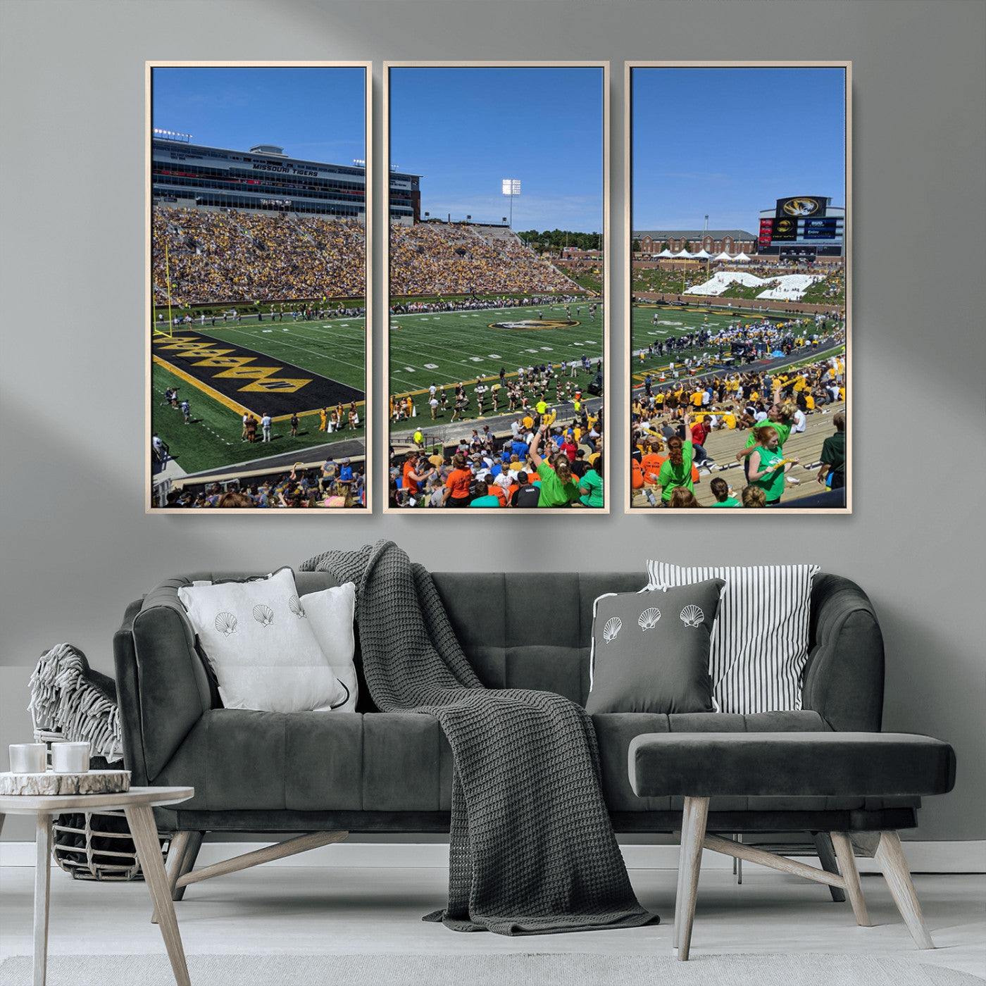 MGV-FC-48X32-3P - University of Missouri Tigers Football Team Print - Columbia Faurot Field Memorial Stadium Wall Art