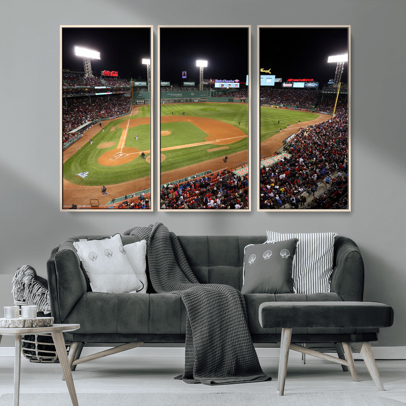 MGV-FC-48X32-3P - Boston Red Sox Baseball Team Print - Massachusetts Fenway Park Stadium Wall Art Canvas Print