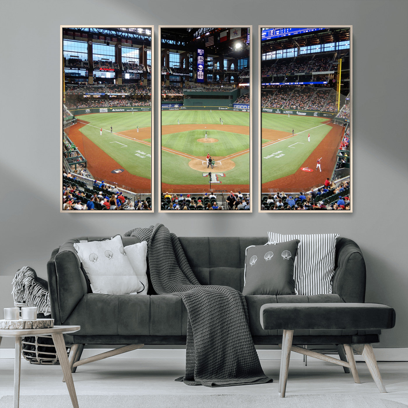 MGV-FC-48X32-3P - Texas Rangers Baseball Team Print - Arlington Globe Life Field Stadium Canvas Print Wall Art