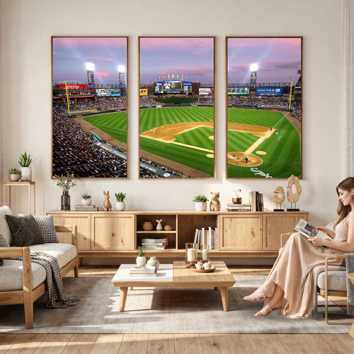 38470-MGV-CV-36X24 - Chicago White Sox Baseball Team Print Canvas, Guaranteed Rate Field Stadium Wall Art