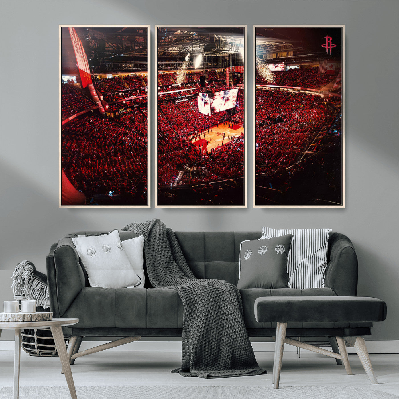 MGV-FC-48X32-3P - Houston Rockets Basketball Team Print Canvas- Houston Toyota Center Stadium Wall Art Canvas Print
